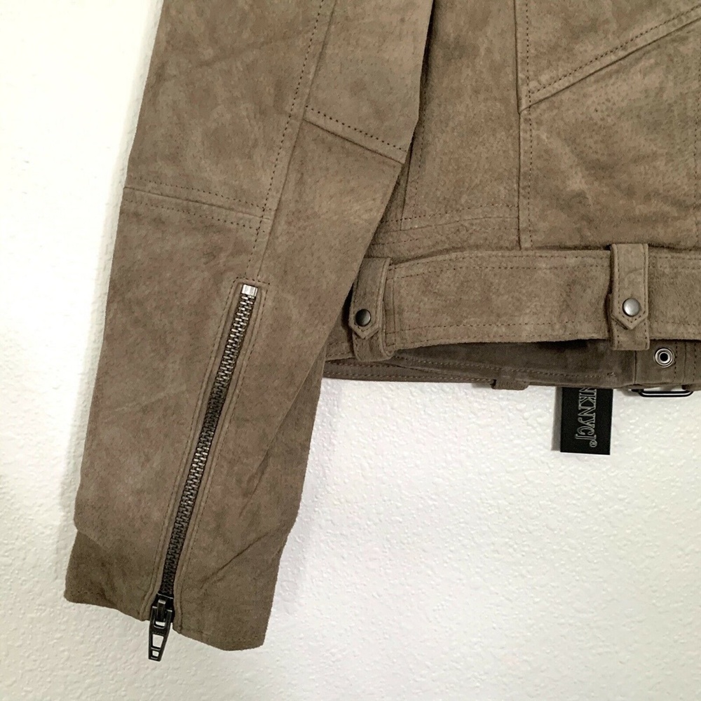 BLANKNYC Brown Suede Leather Moto Jacket - Picture 8 of 8